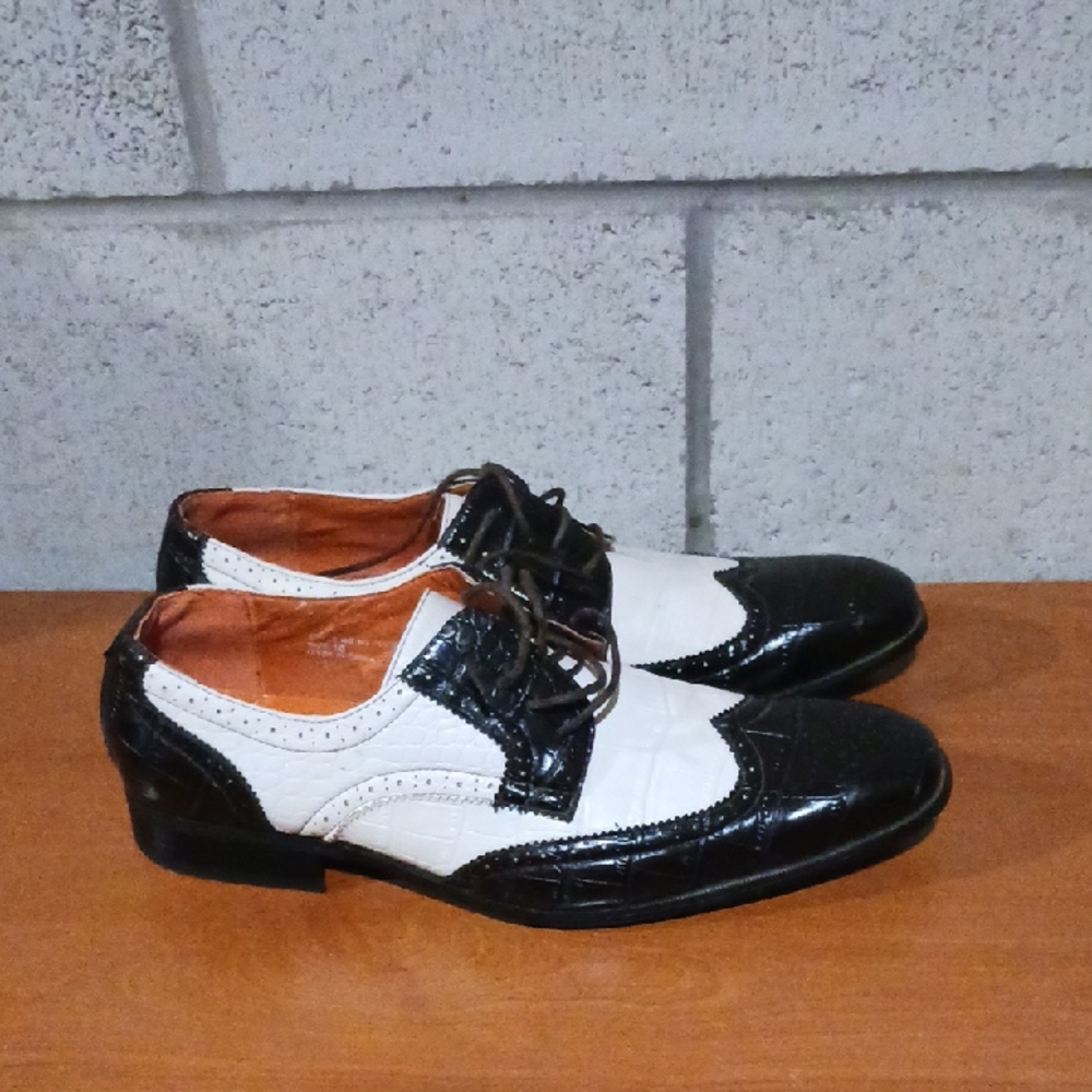 Vintage Ferro Aldo Brown And White Dress Shoes Mens Size 10 (B6)